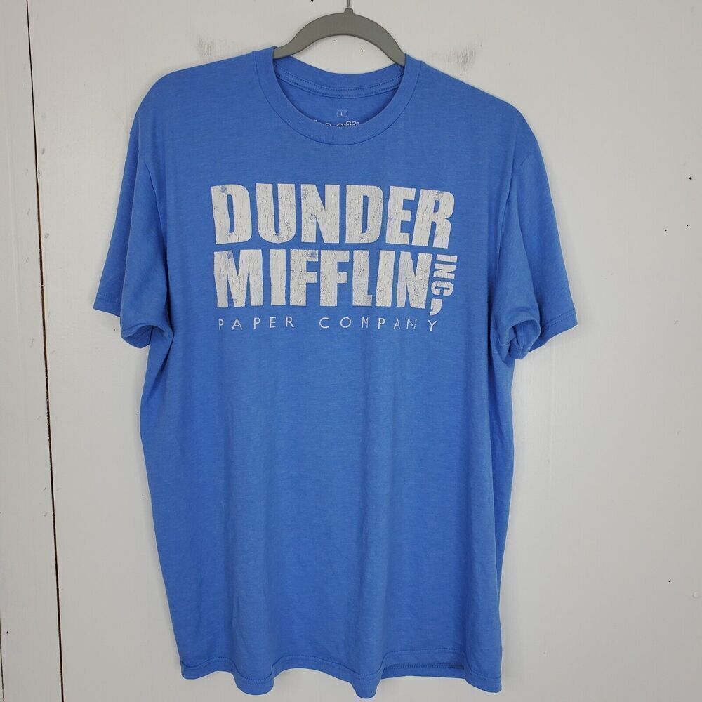 The Office Dunder Mifflin Spellout T Shirt Short Sleeve Basic Casual Womens L